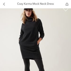 NWT Athleta Cozy Karma sweatshirt mock neck dress Size S